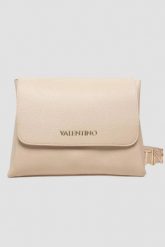 VALENTINO Duża beżowa torebka Alexia SS26. Brązowe listonoszki damskie Valentino by Mario Valentino, bez wzorów, duże, bez dodatków. W wyprzedaży za 387.99 zł.