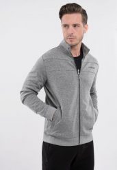 Bluza ze stójką B-LENOX. Szare bluzy bez kaptura męskie Volcano, l, z bawełny. Za 169.99 zł.