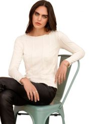 Heine Koszulka w kolorze kremowym rozmiar: 34. Brązowe bluzki damskie Heine, bez wzorów, bez kołnierzyka, bez ramiączek. Za 34.99 zł.