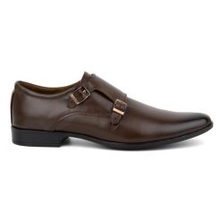 Olivier Skórzane buty wizytowe Monki 287LU ciemny brąz brązowe. Brązowe buty wizytowe męskie z jeansu, bez zapięcia. Za 367.89 zł.