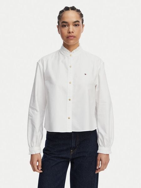 Tommy Hilfiger Koszula Oxford WW0WW48914 Biały Boxy Fit. Białe koszule damskie Tommy Hilfiger, bez wzorów, z bawełny, bez kołnierzyka, bez ramiączek. Za 529.99 zł.