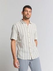 No Excess Koszula - Regular fit - w kolorze kremowo-błękitnym rozmiar: S. Brązowe koszule męskie No Excess, s, bez wzorów, bez kołnierzyka, bez ramiączek. Za 100.99 zł.