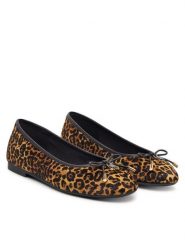 Tommy Hilfiger Baleriny Th Charm Cheetah Ballerina FW0FW09682 Brązowy. Brązowe baleriny damskie Tommy Hilfiger, bez wzorów, ze skóry, bez obcasa. Za 449.99 zł.