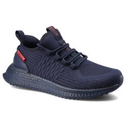 Granatowe Sneakersy Big Star Buty Męskie Półbuty. Niebieskie półbuty męskie Big Star, z materiału, bez zapięcia. Za 179.00 zł.