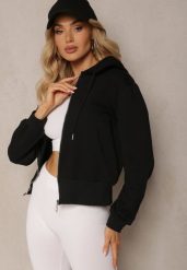 Czarna Casualowa Bluza z Ozdobnym Przeszyciem i Kapturem Siraca. Czarne bluzy z kapturem damskie Renee, l. Za 59.99 zł.