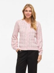 Vila Kardigan "Vilowen" w kolorze jasnoróżowym rozmiar: XL. Różowe kardigany damskie Vila, xl, bez wzorów, z bawełny. Za 79.77 zł.