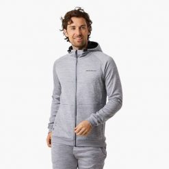 Bluza Trening Mężczyzna Odprowadzający Wilgoć. Szare bluzy sportowe męskie SWEDEMOUNT, bez wzorów, z materiału, wakacyjne, bez kołnierzyka, bez ramiączek. Za 194.99 zł.
