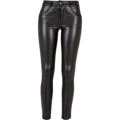 Spodnie Damskie Skóra Syntetyczna Ze Średnim Stanem. Czarne spodnie dresowe damskie Urban Classics, ze skóry. Za 222.99 zł.