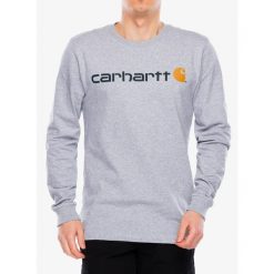 Bluza bez kaptura męska Carhartt Core Logo T-Shirt. Szare bluzy bez kaptura męskie Carhartt, m, bez wzorów, bez kołnierzyka. Za 119.99 zł.