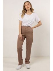 Awama Spodnie w kolorze beżowym rozmiar: S. Brązowe spodnie materiałowe damskie Awama, bez wzorów, z materiału. Za 159.99 zł.