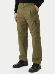 HUGO Spodnie materiałowe Craysen 50553180 Khaki Straight Fit. Brązowe spodnie materiałowe męskie Hugo, bez wzorów, z bawełny. Za 332.99 zł.