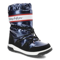 Granatowe Śniegowce Tommy Hilfiger Damskie Buty. Niebieskie śniegowce damskie Tommy Hilfiger, ze skóry ekologicznej. Za 439.00 zł.