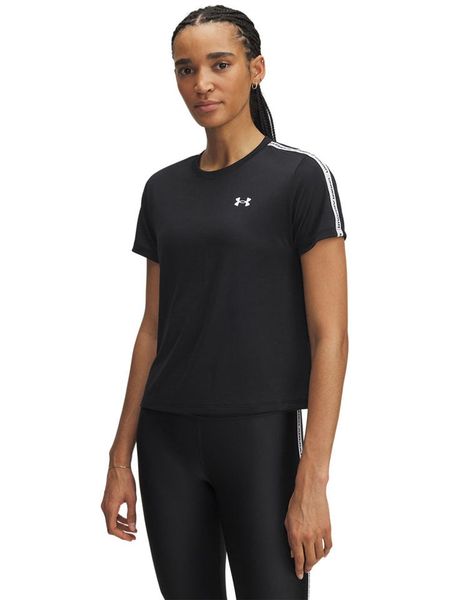 Under Armour Koszulka sportowa "Tech WM Tape" w kolorze czarnym rozmiar: M. Czarne bluzki sportowe damskie Under Armour, m, bez wzorów, z materiału, bez ramiączek. Za 80.45 zł.