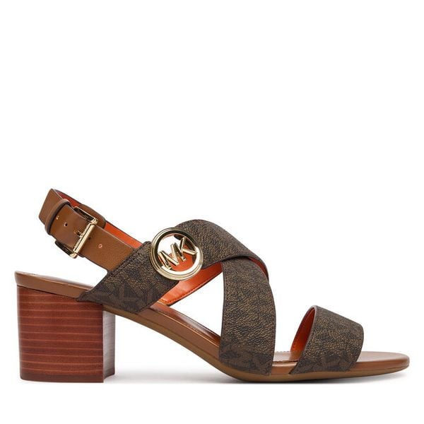 Sandały MICHAEL Michael Kors. Brązowe kozaki damskie MICHAEL Michael Kors, bez wzorów, bez obcasa, na słupku. Za 739.99 zł.