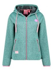 Geographical Norway Kurtka polarowa "Umariona" w kolorze turkusowym rozmiar: S. Niebieskie kurtki damskie Geographical Norway, s, bez wzorów, z polaru, bez kaptura. Za 130.19 zł.