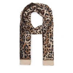 Szal Guess. Brązowe szaliki i kominy damskie Guess, z aplikacjami. Za 159.99 zł.