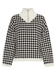 MOSS COPENHAGEN Sweter "Amaria" w kolorze biało-czarnym rozmiar: S/M. Białe golfy damskie MOSS COPENHAGEN, m, bez kołnierzyka. Za 208.99 zł.