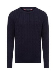 Tommy Hilfiger sweter Mężczyźni drobna dzianina niebieski, L. Niebieskie swetry męskie Tommy Hilfiger, l, bez wzorów, z bawełny, bez kołnierzyka. Za 499.95 zł.