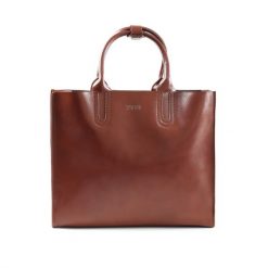 Torebka typu TOTE FL31 BELVIANA brązowa. Brązowe torebki klasyczne damskie Solier, bez wzorów, ze skóry, bez dodatków. Za 279.99 zł.