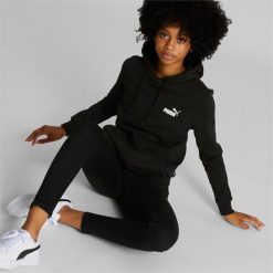 Bluza treningowa damska Puma Ess Small Logo. Czarne bluzy z kapturem damskie Puma, na zimę, l. Za 322.00 zł.
