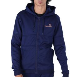 Bluza dresowa z kapturem Sergio Tacchini Dihon Tracktop. Niebieskie bluzy z kapturem męskie Sergio Tacchini, s, z dresówki. Za 335.00 zł.