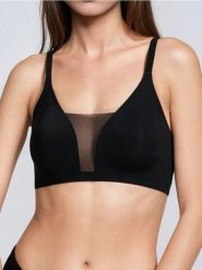 Top biustonosz z siateczką - czarny. Czarne biustonosze Sinsay, bez wzorów. Za 29.99 zł.