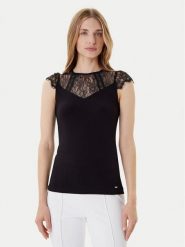 Morgan Bluzka 232-DGIULIA Czarny Slim Fit. Czarne bluzki damskie Morgan, s, bez wzorów, z wiskozy, bez ramiączek. Za 109.99 zł.