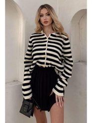 MADMEXT Kardigan w kolorze beżowo-czarnym rozmiar: onesize. Brązowe kardigany damskie MADMEXT, bez wzorów. Za 100.99 zł.