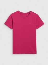 4F Koszulka w kolorze różowym rozmiar: XL. Różowe bluzki damskie 4f, xl, bez wzorów, z bawełny, bez kołnierzyka, bez ramiączek. Za 34.85 zł.