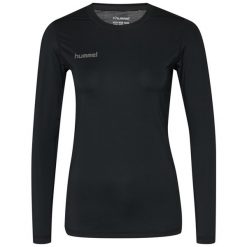 Koszulka bluzka z długim rękawe Hummel First Performance Women Jersey. Czarne bluzki sportowe damskie HUMMEL, l, z jersey, bez kołnierzyka, bez ramiączek. Za 118.00 zł.