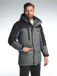 Kurtka puffer - szary. Szare kurtki męskie Sinsay, l, bez wzorów, z kapturem. W wyprzedaży za 69.99 zł.