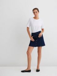 MAVI Spódnica dżinsowa "Belina" w kolorze granatowym rozmiar: XL. Niebieskie spódniczki damskie MAVI, xl, bez wzorów, z podwyższonym stanem, mini. Za 109.95 zł.