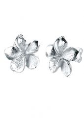 Elli Damskie kolczyki sztyfty Kwiat Frangipani Flower filigranowe w srebrze próby 925 Sterling Silver Kolczyki 1 ct. Szare kolczyki damskie Elli, srebrne, na sztyftcie. Za 211.64 zł.