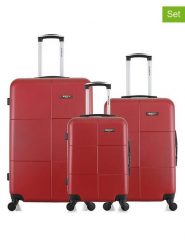 BlueStar 3-częściowy zestaw "Miami" w kolorze czerwonym rozmiar: onesize. Czerwone walizki Bluestar, bez wzorów, z materiału. Za 565.99 zł.