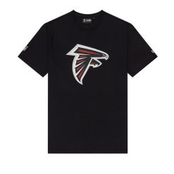 T-Shirt NFL Atlanta Falcons New Era Logo Noir. Białe t-shirty męskie New Era, xl, bez wzorów, z bawełny, bez kołnierzyka. Za 174.00 zł.