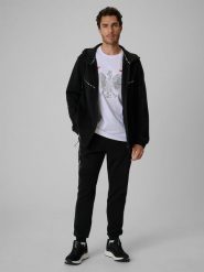 4F Spodnie kibica joggery męskie - czarne XL. Czarne spodnie dresowe męskie 4f, z bawełny. Za 189.99 zł.
