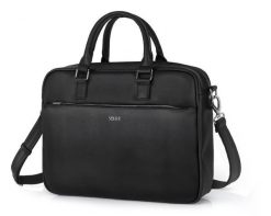 Torba na laptop Solier S34 Longford czarna. Czarne torby na laptopa damskie Solier, bez wzorów, ze skóry ekologicznej. Za 159.00 zł.