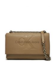 Calvin Klein Jeans Torebka K60K612221 Brązowy. Brązowe listonoszki damskie Calvin Klein Jeans, bez wzorów, z jeansu, bez dodatków. Za 349.99 zł.