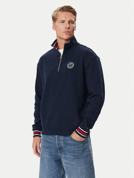 Tommy Jeans Bluza DM0DM23585 Granatowy Oversize. Niebieskie bluzy bez kaptura męskie Tommy Jeans, l, z bawełny. Za 489.99 zł.