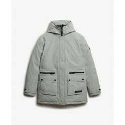 Parka dla kobiet Superdry City. Szare parki damskie Superdry., bez wzorów, z puchu. W wyprzedaży za 755.60 zł.