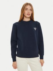 Guess Bluza V4BQ23 KBCK2 Granatowy Regular Fit. Niebieskie bluzy bez kaptura damskie Guess, xxs, z syntetyku. Za 159.99 zł.