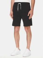 Tommy Hilfiger Szorty sportowe UM0UM03364 Czarny Regular Fit. Czarne szorty męskie Tommy Hilfiger, bez wzorów, z bawełny, sportowe. Za 139.99 zł.
