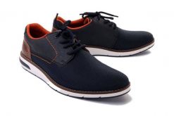 RIEKER 11301-14 blue, półbuty męskie. Niebieskie półbuty męskie Rieker, bez zapięcia. Za 349.90 zł.