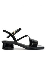 Clarks Sandały Serina35 Strap 26186117 Czarny. Czarne sandały damskie Clarks, bez wzorów, ze skóry, bez obcasa, na słupku. Za 389.99 zł.