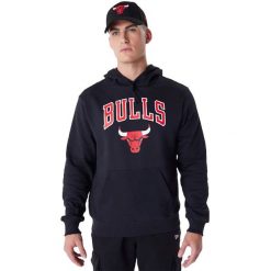 Bluza z kapturem New Era Chicago Bulls, Mężczyźni. Czarne bluzy z kapturem męskie New Era, l, z bawełny. Za 390.00 zł.