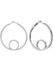 MENTHE À L'O Kolczyki-kreole z kryształami rozmiar: onesize. Szare kolczyki damskie MENTHE À L'O, z kryształem. Za 134.85 zł.