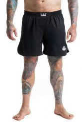 Spodenki Shorty MMA czarne DBX Bushido. Czarne szorty męskie DBX BUSHIDO, z materiału, bez kołnierzyka. Za 159.99 zł.