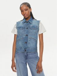 Wrangler Kamizelka 112350356 Niebieski Slim Fit. Niebieskie kamizelki damskie Wrangler, s, z bawełny. Za 239.99 zł.
