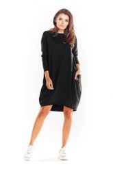Bawełniana sukienka oversize z długim rękawem czarna. Czarne sukienki damskie Infinite You, do pracy, na jesień, l, bez wzorów, z bawełny, biznesowe, z asymetrycznym kołnierzem, bez ramiączek, mini, asymetryczne. Za 229.00 zł.