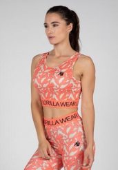 Osseo Crop Top - Różowy. Czerwone topy sportowe damskie GORILLA WEAR, l, bez wzorów, z elastanu, bez ramiączek. Za 206.00 zł.